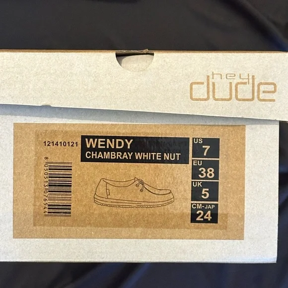 Hey Dude Chambray White Nut Shoes - Picture 3 of 3